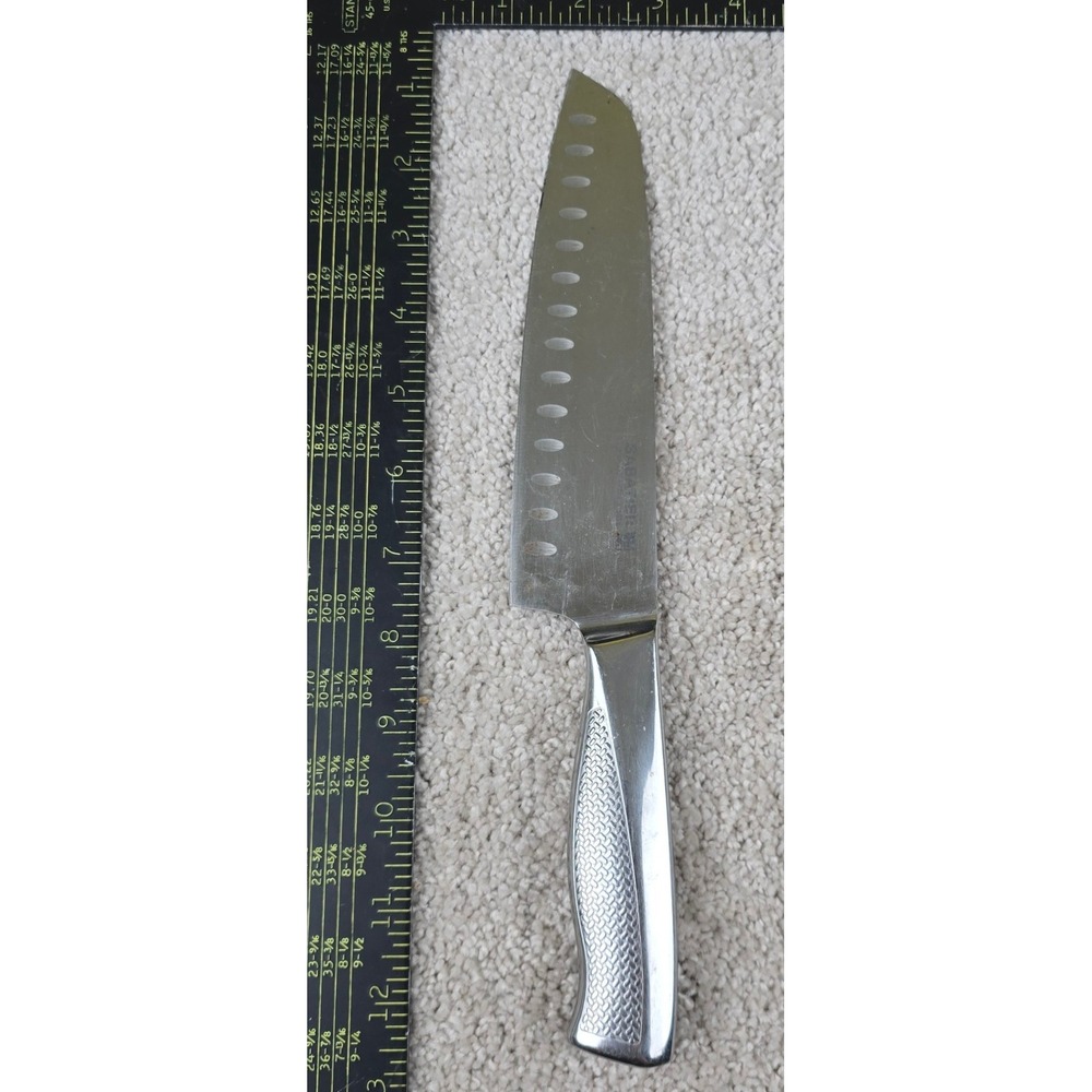 Sabatier‎ Santoku Knife Silver German Steel Granton Edge 7 Inch